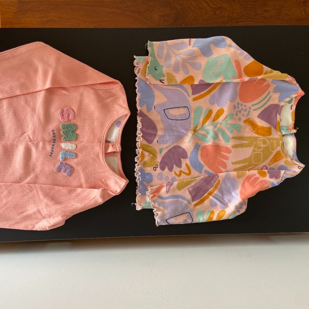 2-pack frill trimmed jersey tops